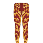 Thai Winding Vines Pattern Print Men's leggings