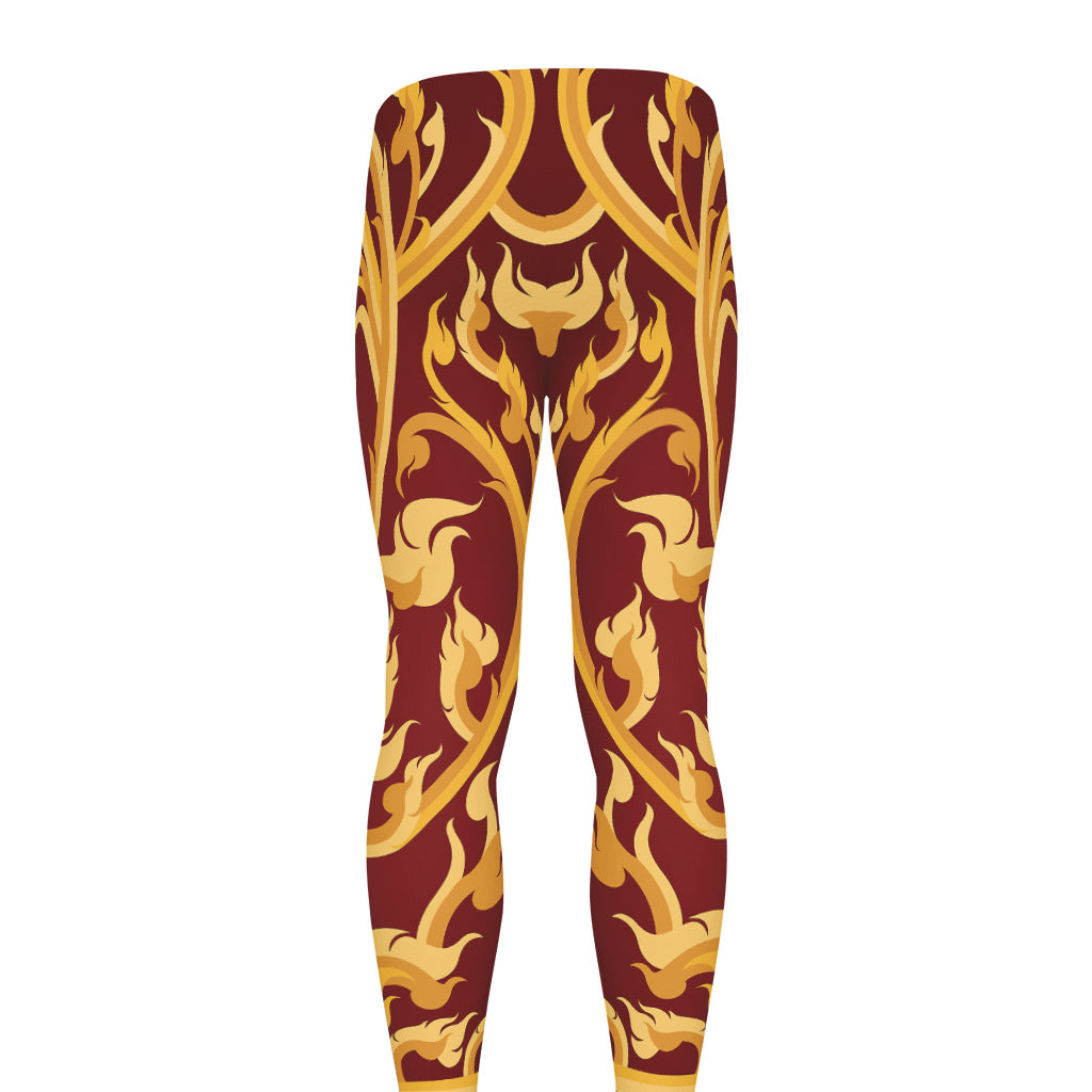 Thai Winding Vines Pattern Print Men's leggings
