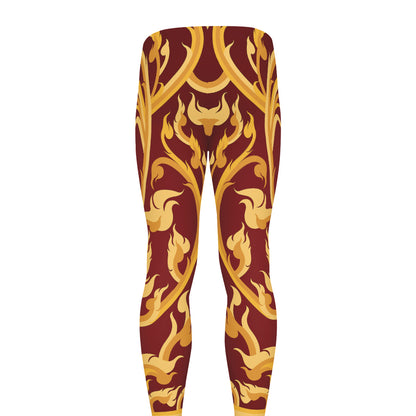 Thai Winding Vines Pattern Print Men's leggings