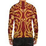 Thai Winding Vines Pattern Print Men's Long Sleeve Rash Guard