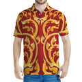 Thai Winding Vines Pattern Print Men's Polo Shirt