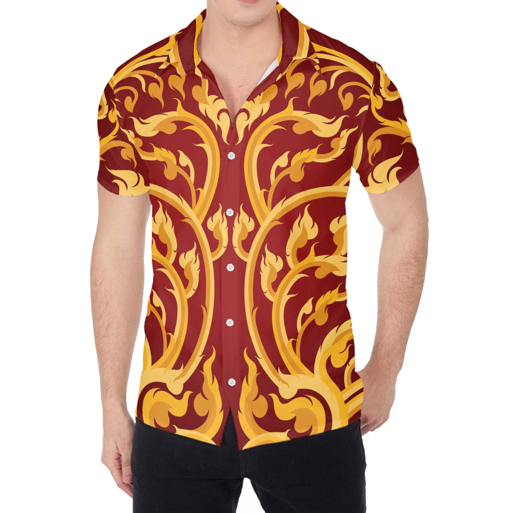 Thai Winding Vines Pattern Print Men's Shirt