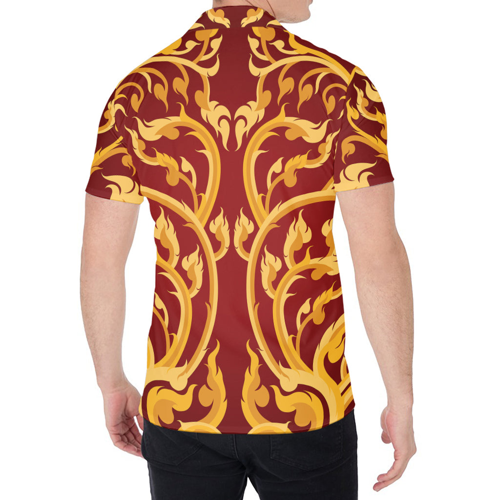 Thai Winding Vines Pattern Print Men's Shirt