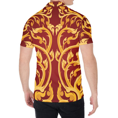 Thai Winding Vines Pattern Print Men's Shirt