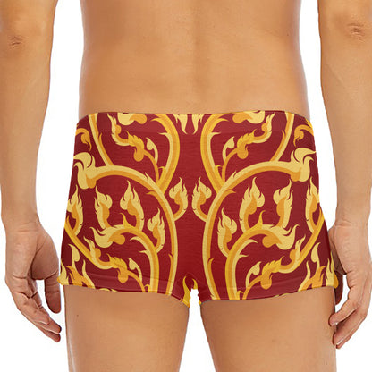 Thai Winding Vines Pattern Print Men's Short Boxer Briefs