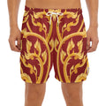 Thai Winding Vines Pattern Print Men's Split Running Shorts
