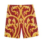 Thai Winding Vines Pattern Print Men's Sports Shorts