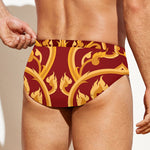 Thai Winding Vines Pattern Print Men's Swim Briefs
