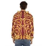 Thai Winding Vines Pattern Print Men's Velvet Pullover Hoodie