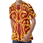 Thai Winding Vines Pattern Print Men's Velvet T-Shirt