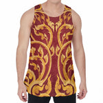 Thai Winding Vines Pattern Print Men's Velvet Tank Top