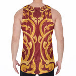 Thai Winding Vines Pattern Print Men's Velvet Tank Top