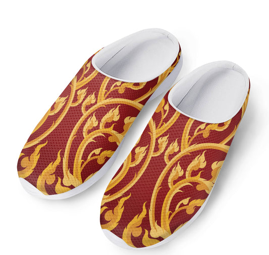 Thai Winding Vines Pattern Print Mesh Casual Shoes