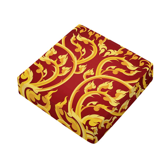 Thai Winding Vines Pattern Print Outdoor Seat Cushion Cover