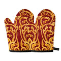 Thai Winding Vines Pattern Print Oven Mitts