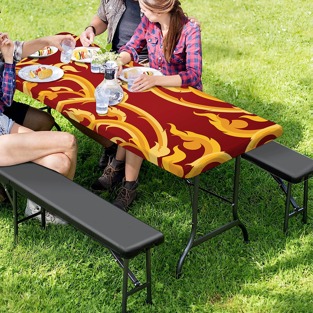 Thai Winding Vines Pattern Print Picnic Table Cover