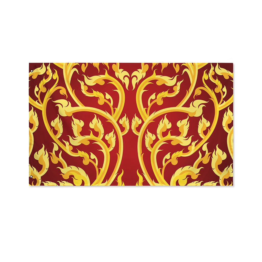 Thai Winding Vines Pattern Print Polyester Flag