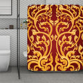 Thai Winding Vines Pattern Print Polyester Shower Curtain