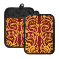 Thai Winding Vines Pattern Print Pot Holders With Pocket