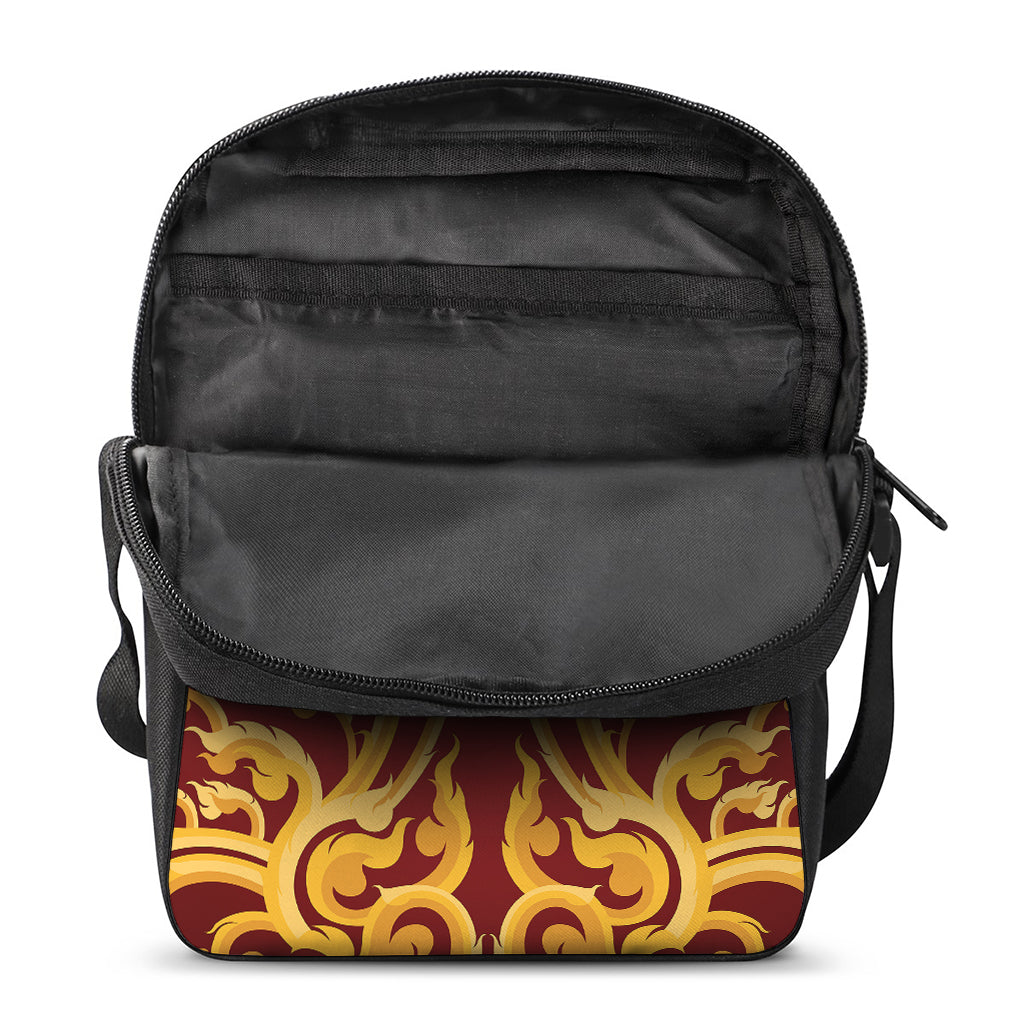 Thai Winding Vines Pattern Print Rectangular Crossbody Bag