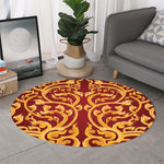 Thai Winding Vines Pattern Print Round Rug