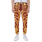 Thai Winding Vines Pattern Print Scuba Joggers