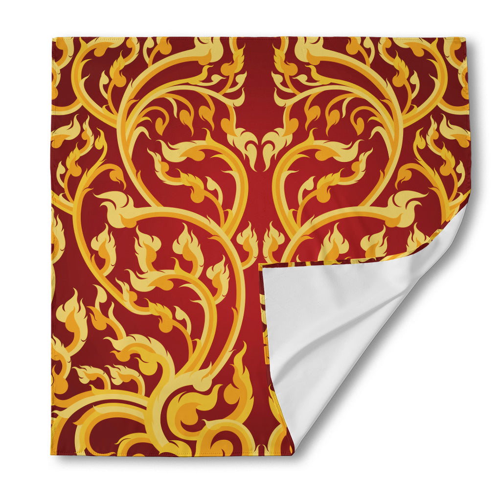 Thai Winding Vines Pattern Print Silk Bandana