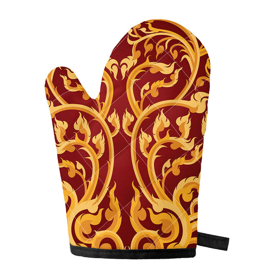 Thai Winding Vines Pattern Print Single Oven Mitt
