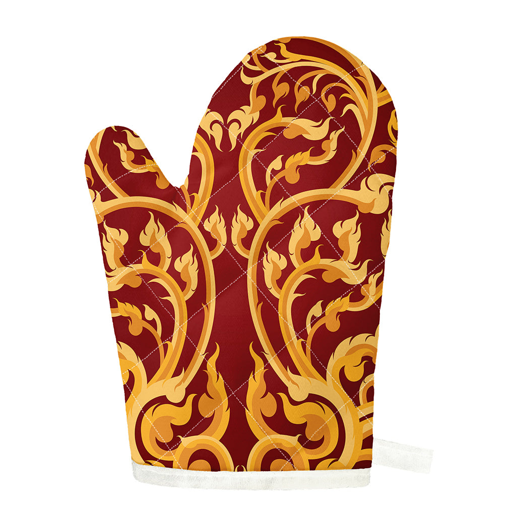 Thai Winding Vines Pattern Print Single Oven Mitt
