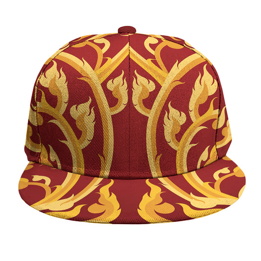 Thai Winding Vines Pattern Print Snapback Cap