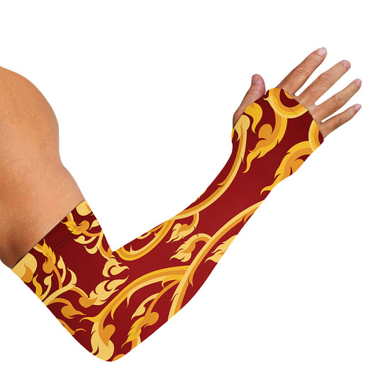 Thai Winding Vines Pattern Print Sun Protection Arm Sleeves