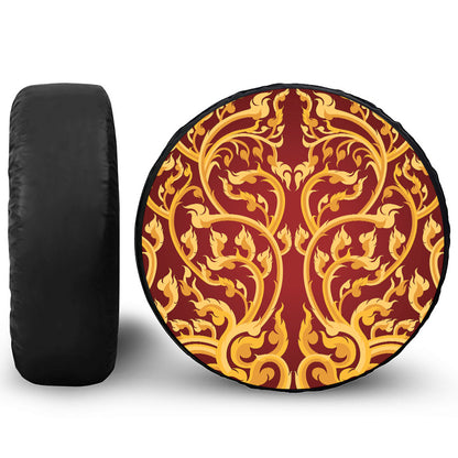 Thai Winding Vines Pattern Print Tire Cover
