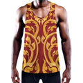 Thai Winding Vines Pattern Print Men's Workout Tank Top