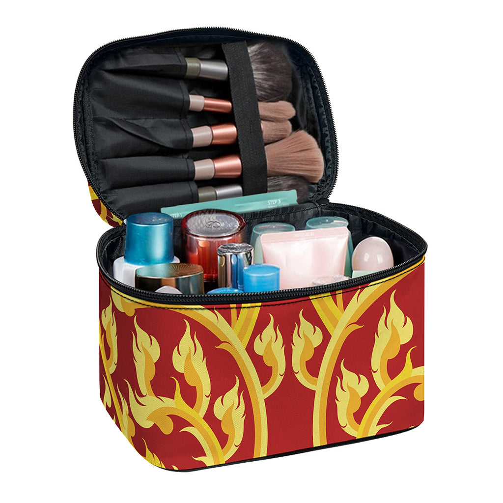 Thai Winding Vines Pattern Print Travel Makeup Bag