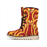 Thai Winding Vines Pattern Print Winter Boots