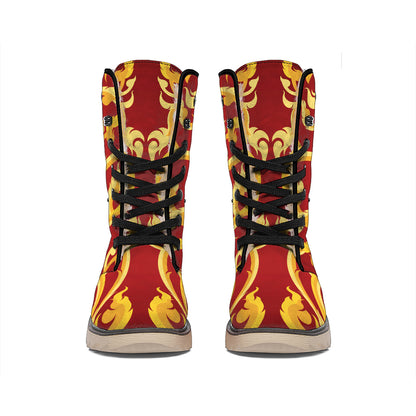 Thai Winding Vines Pattern Print Winter Boots