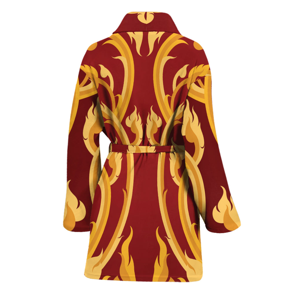 Thai Winding Vines Pattern Print Women's Bathrobe