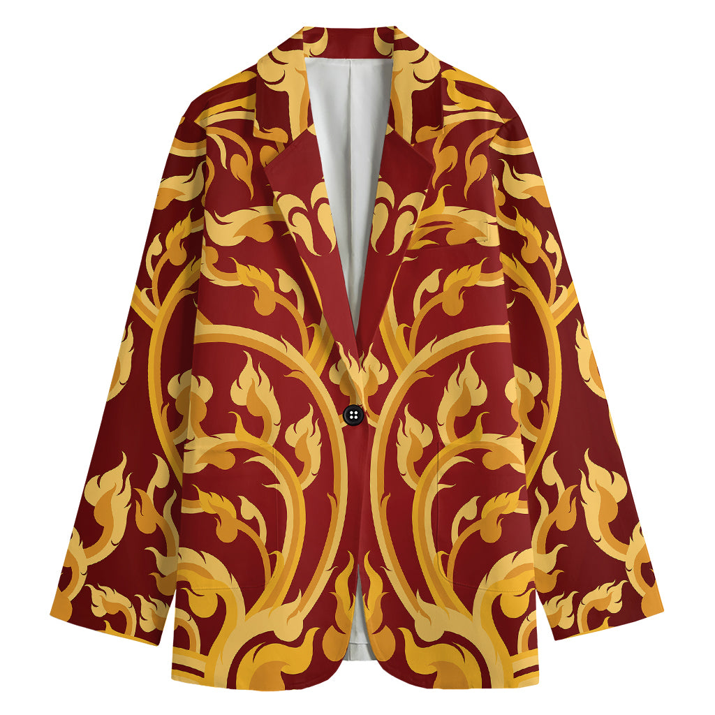 Thai Winding Vines Pattern Print Women's Blazer