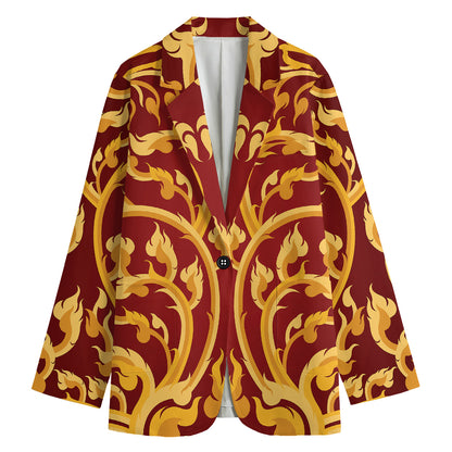 Thai Winding Vines Pattern Print Women's Blazer