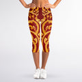 Thai Winding Vines Pattern Print Women's Capri Leggings