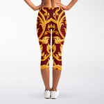 Thai Winding Vines Pattern Print Women's Capri Leggings