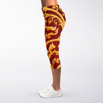 Thai Winding Vines Pattern Print Women's Capri Leggings