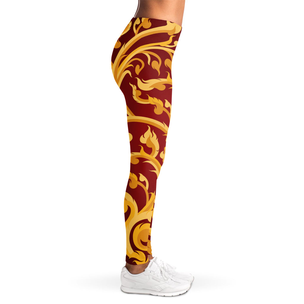 Thai Winding Vines Pattern Print Women's Leggings