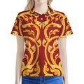 Thai Winding Vines Pattern Print Women's Polo Shirt
