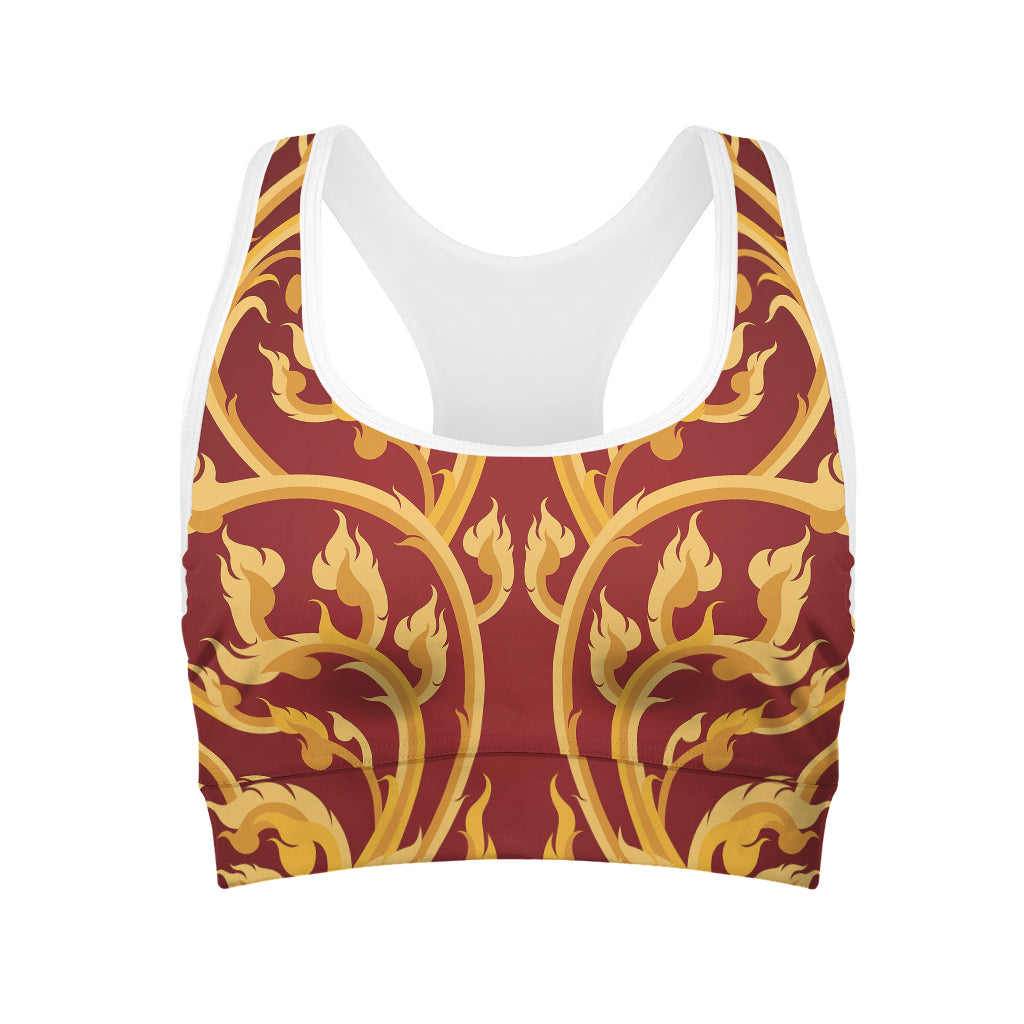 Thai Winding Vines Pattern Print Women's Sports Bra