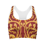 Thai Winding Vines Pattern Print Women's Sports Bra