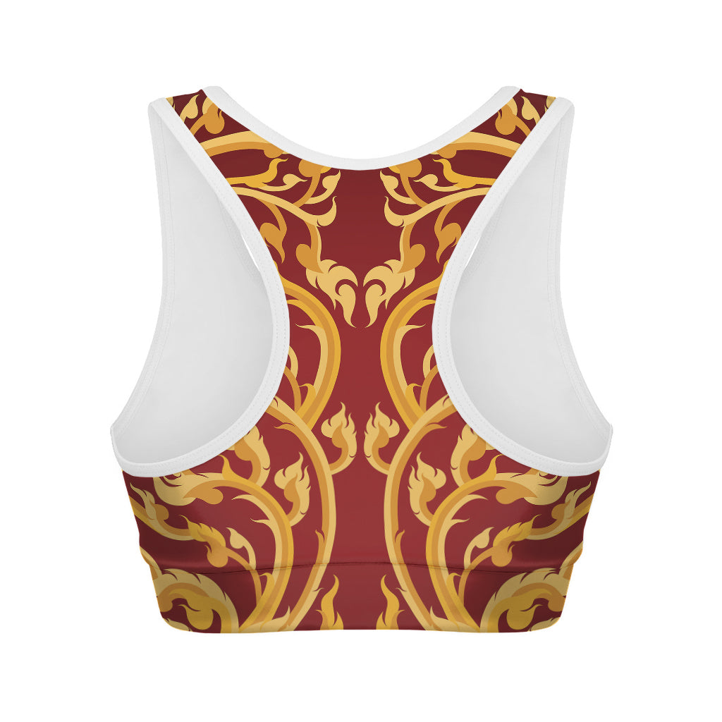 Thai Winding Vines Pattern Print Women's Sports Bra