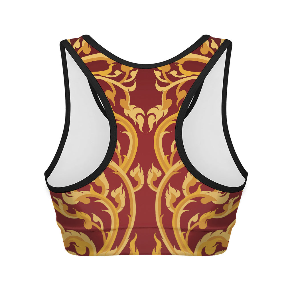Thai Winding Vines Pattern Print Women's Sports Bra