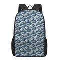 The Great Kanagawa Wave Pattern Print 17 Inch Backpack