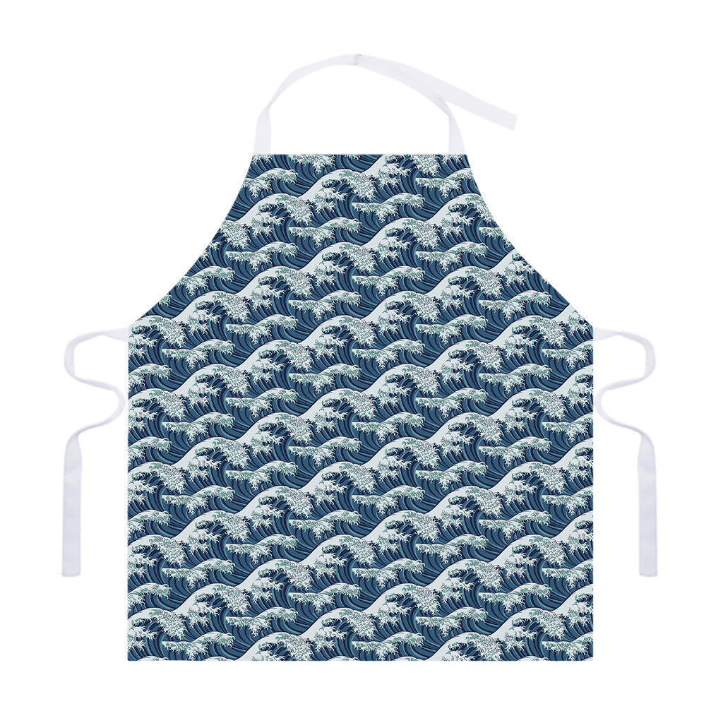 The Great Kanagawa Wave Pattern Print Adjustable Apron